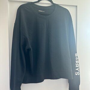 Barry's Black Tech Waffle Crew Neck, Size XL, NWT